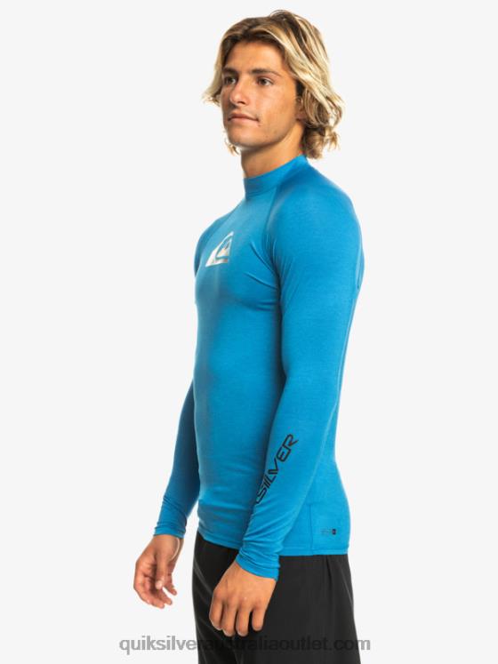 Quiksilver Men All Time Long Sleeve UPF 50 Rashguard H2N4B822 snorkel blue heather