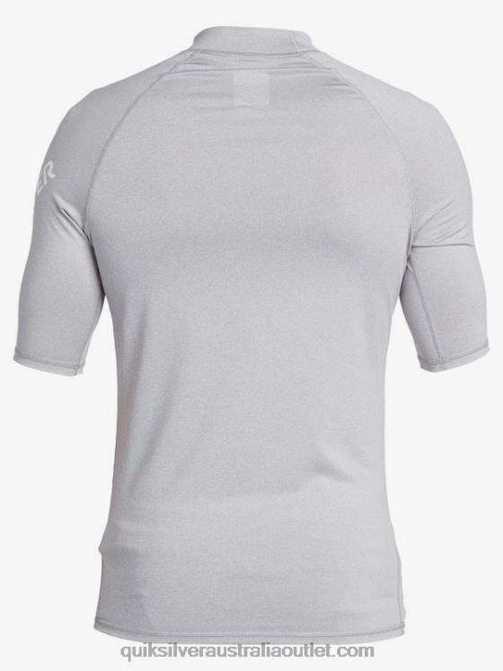 Quiksilver Men All Time Short Sleeve UPF 50 Rashguard H2N4B1260 sleet heather
