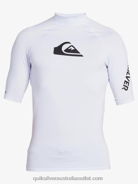 Quiksilver Men All Time Short Sleeve UPF 50 Rashguard H2N4B1262 white