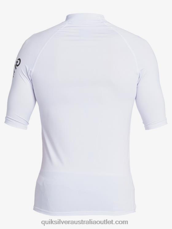 Quiksilver Men All Time Short Sleeve UPF 50 Rashguard H2N4B1262 white