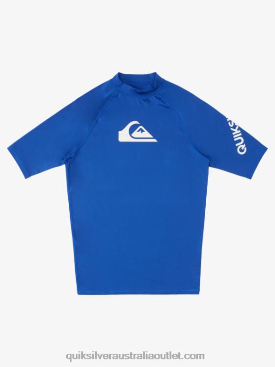 Quiksilver Men All Time Short Sleeve UPF 50 Rashguard H2N4B1264 electric royal