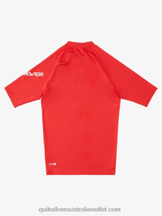 Quiksilver Men All Time Short Sleeve UPF 50 Rashguard H2N4B1266 quik red