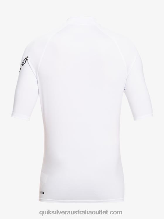 Quiksilver Men All Time Short Sleeve UPF 50 Rashguard H2N4B810 white
