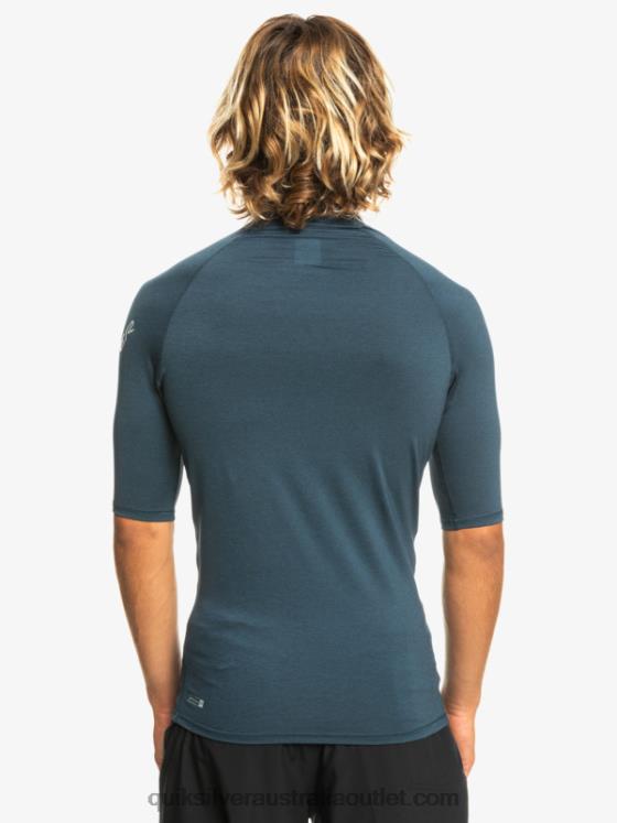 Quiksilver Men All Time Short Sleeve UPF 50 Rashguard H2N4B812 navy blazer heather