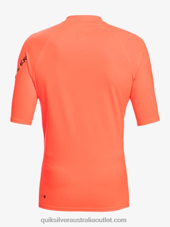 Quiksilver Men All Time Short Sleeve UPF 50 Rashguard H2N4B813 fiery coral