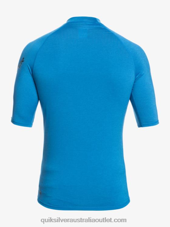 Quiksilver Men All Time Short Sleeve UPF 50 Rashguard H2N4B814 snorkel blue heather