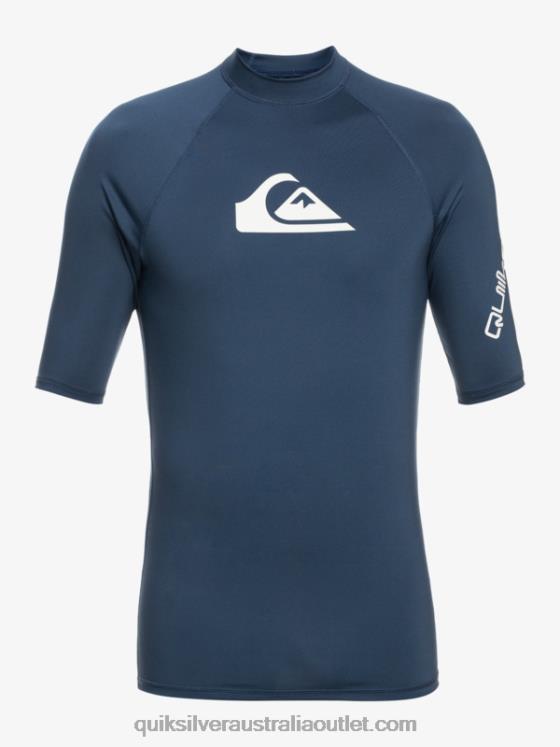 Quiksilver Men All Time Short Sleeve UPF 50 Rashguard H2N4B815 insignia blue
