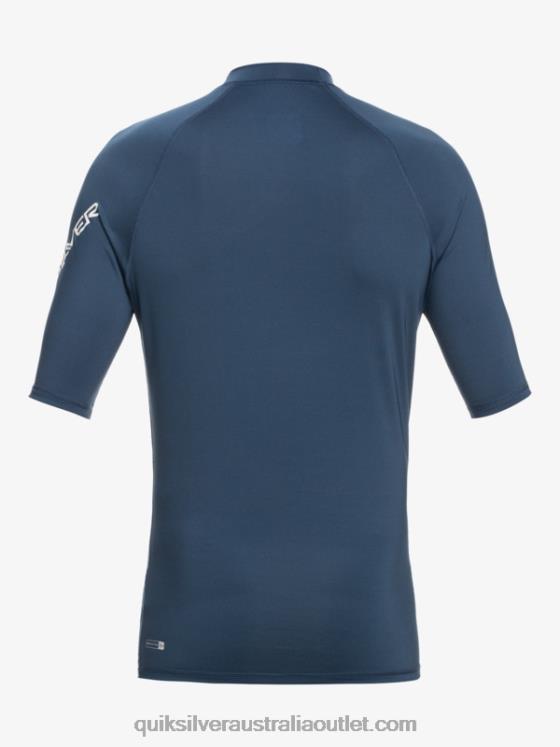 Quiksilver Men All Time Short Sleeve UPF 50 Rashguard H2N4B815 insignia blue