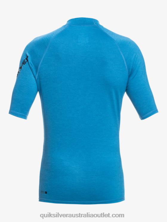 Quiksilver Men All Time Short Sleeve UPF 50 Rashguard H2N4B816 vallarta blue heather