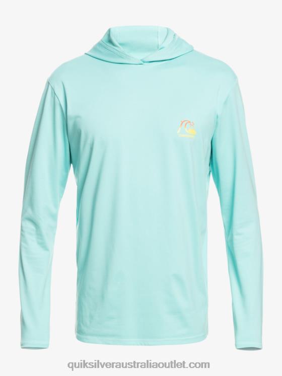 Quiksilver Men Dredge Hooded Long Sleeve UPF 50 Surf Tee H2N4B1835 angel blue heather