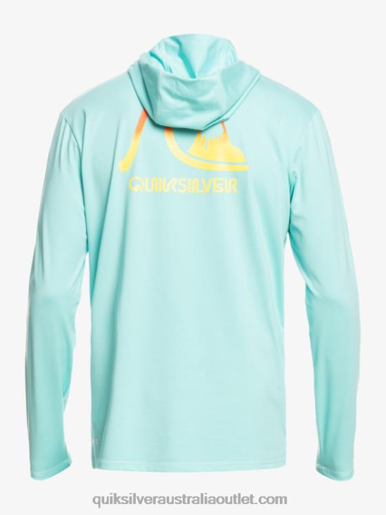 Quiksilver Men Dredge Hooded Long Sleeve UPF 50 Surf Tee H2N4B1835 angel blue heather