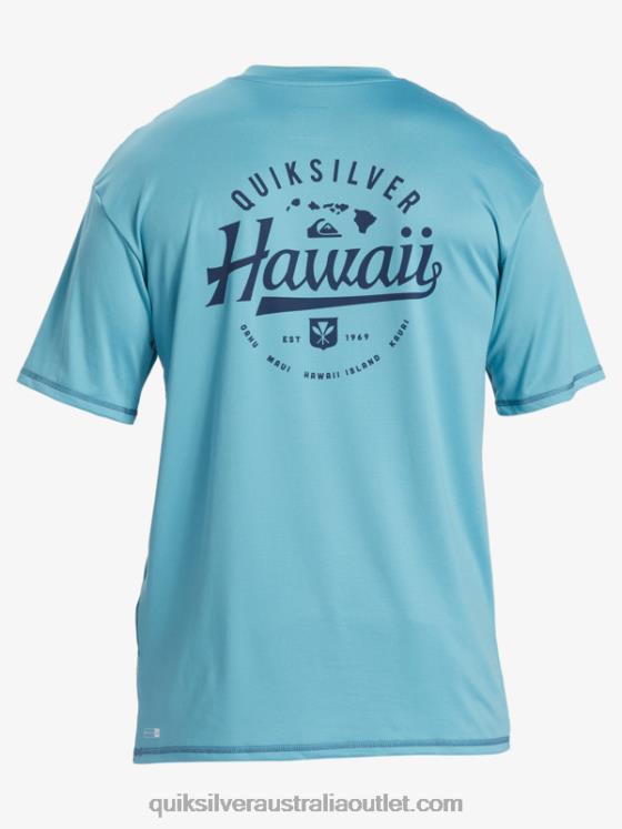 Quiksilver Men Hawaii Big Bite UPF 50 Short Sleeve Surf Tee H2N4B880 delphinium blue