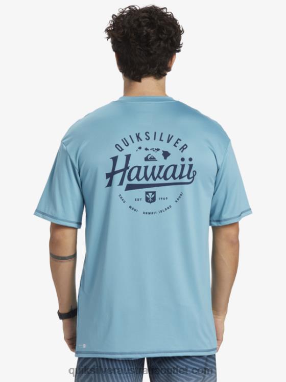 Quiksilver Men Hawaii Big Bite UPF 50 Short Sleeve Surf Tee H2N4B880 delphinium blue
