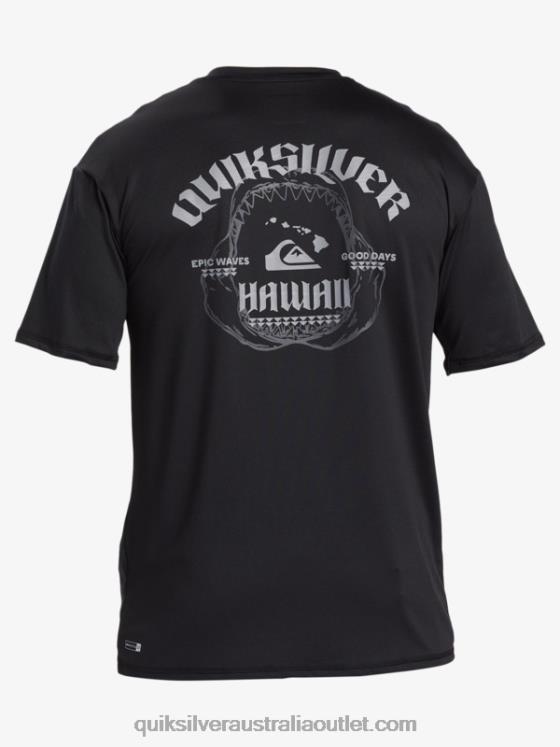 Quiksilver Men Hawaii Big Bite UPF 50 Short Sleeve Surf Tee H2N4B883 black