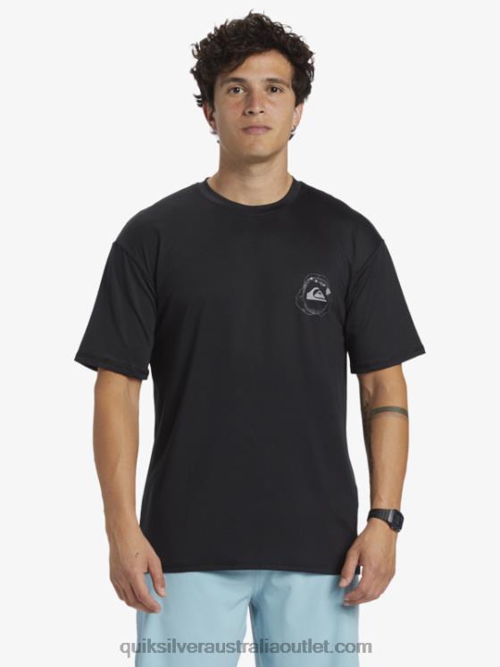 Quiksilver Men Hawaii Big Bite UPF 50 Short Sleeve Surf Tee H2N4B883 black