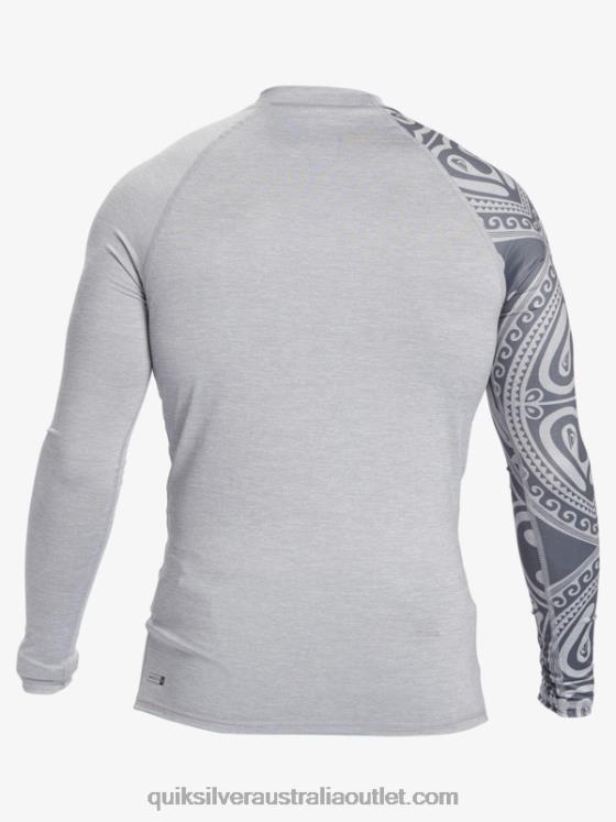 Quiksilver Men Hawaii Big Island UPF 50 Long Sleeve Surf Tee H2N4B922 sleet heather