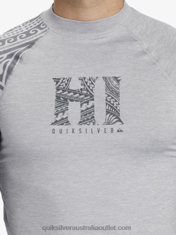 Quiksilver Men Hawaii Big Island UPF 50 Long Sleeve Surf Tee H2N4B922 sleet heather