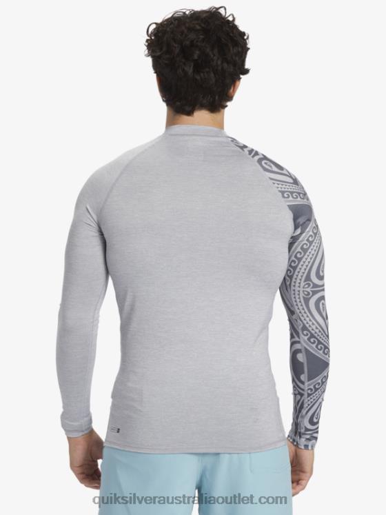 Quiksilver Men Hawaii Big Island UPF 50 Long Sleeve Surf Tee H2N4B922 sleet heather