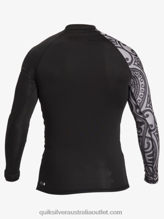 Quiksilver Men Hawaii Big Island UPF 50 Long Sleeve Surf Tee H2N4B923 black