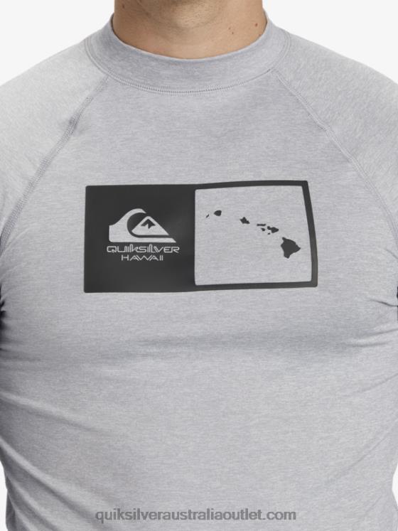 Quiksilver Men Hawaii Double Down UPF 50 Long Sleeve Surf Tee H2N4B1106 sleet heather