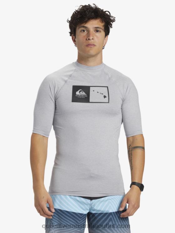 Quiksilver Men Hawaii Double Down UPF 50 Short Sleeve Surf Tee H2N4B1169 sleet heather