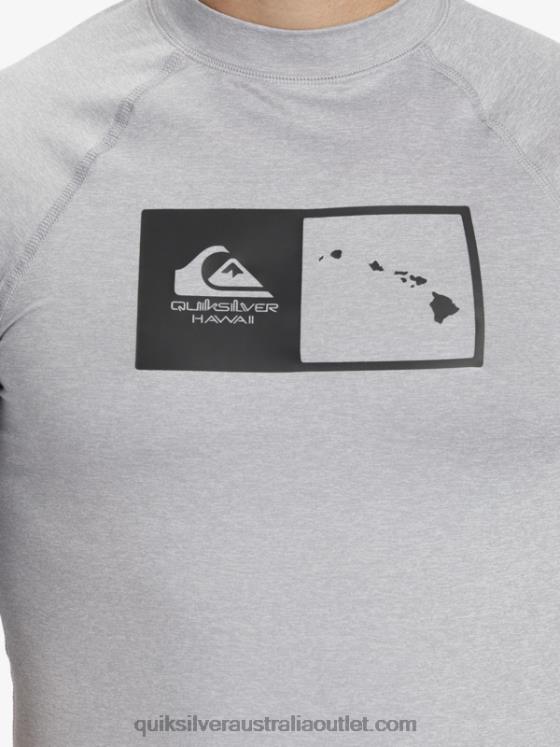 Quiksilver Men Hawaii Double Down UPF 50 Short Sleeve Surf Tee H2N4B1169 sleet heather