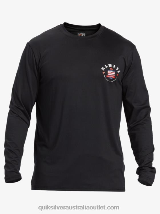 Quiksilver Men Hawaii Royalty UPF 50 Long Sleeve Surf Tee H2N4B924 black