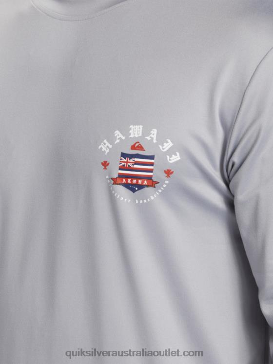 Quiksilver Men Hawaii Royalty UPF 50 Long Sleeve Surf Tee H2N4B925 sleet