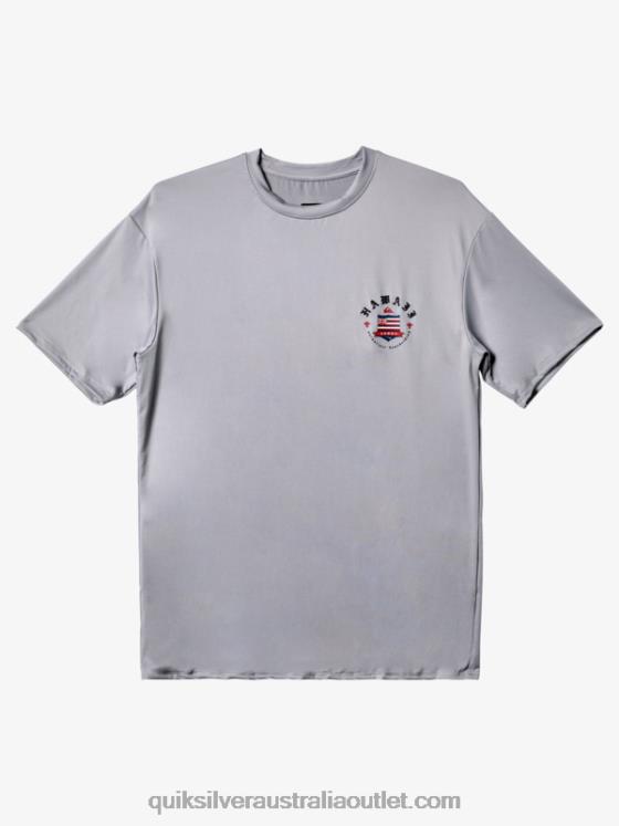 Quiksilver Men Hawaii Royalty UPF 50 Short Sleeve Surf Tee H2N4B1124 sleet