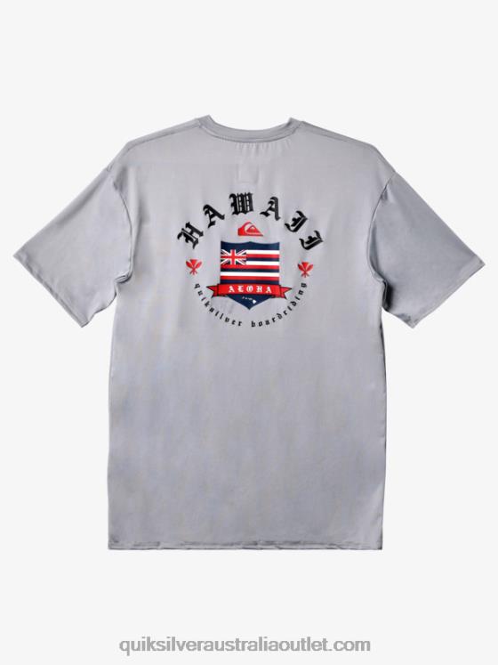 Quiksilver Men Hawaii Royalty UPF 50 Short Sleeve Surf Tee H2N4B1124 sleet