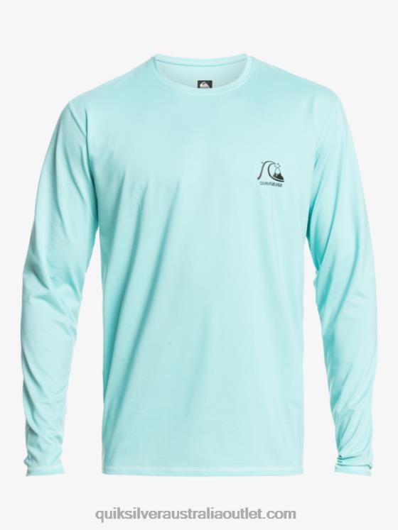 Quiksilver Men Heritage Heather Long Sleeve UPF 50 Surf Tee H2N4B1468 angel blue heather