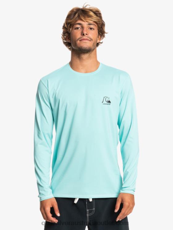 Quiksilver Men Heritage Heather Long Sleeve UPF 50 Surf Tee H2N4B1468 angel blue heather