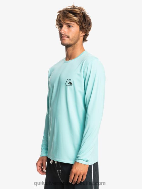 Quiksilver Men Heritage Heather Long Sleeve UPF 50 Surf Tee H2N4B1468 angel blue heather