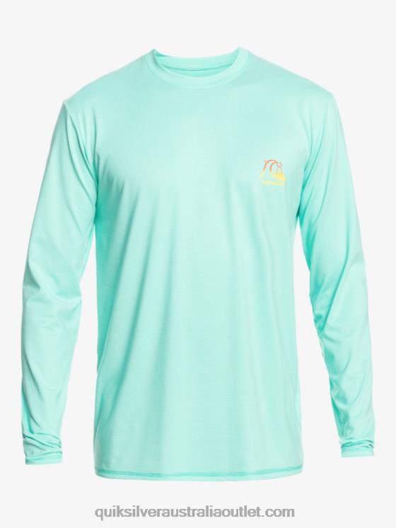 Quiksilver Men Heritage Heather Long Sleeve UPF 50 Surf Tee H2N4B1471 pool green heather