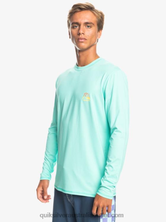 Quiksilver Men Heritage Heather Long Sleeve UPF 50 Surf Tee H2N4B1471 pool green heather