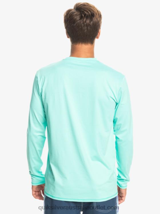 Quiksilver Men Heritage Heather Long Sleeve UPF 50 Surf Tee H2N4B1471 pool green heather