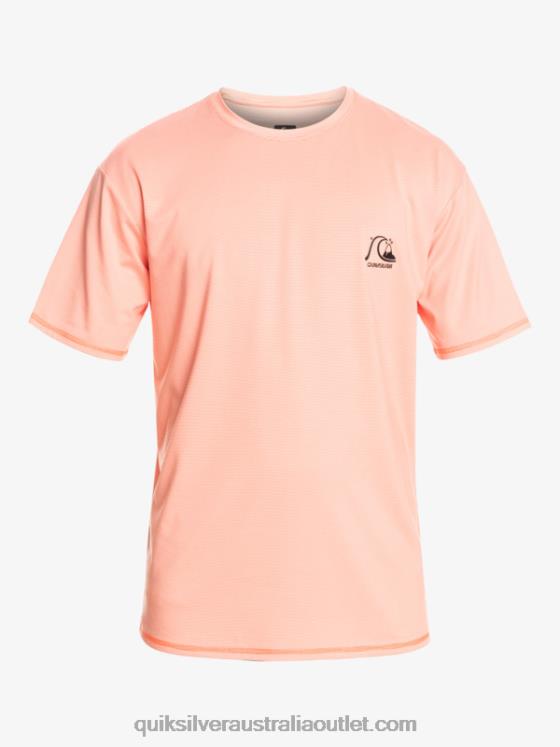 Quiksilver Men Heritage Heather Short Sleeve UPF 50 Surf T-Shirt H2N4B1130 fresh salmon heather