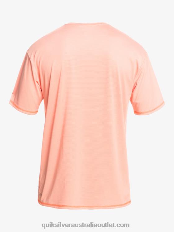 Quiksilver Men Heritage Heather Short Sleeve UPF 50 Surf T-Shirt H2N4B1130 fresh salmon heather