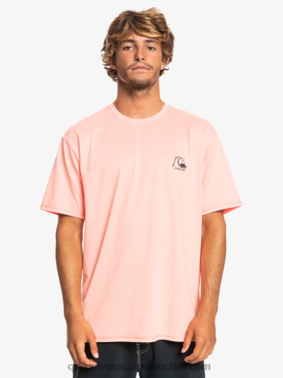 Quiksilver Men Heritage Heather Short Sleeve UPF 50 Surf T-Shirt H2N4B1130 fresh salmon heather