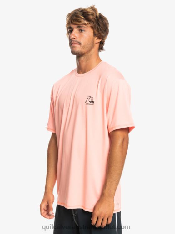 Quiksilver Men Heritage Heather Short Sleeve UPF 50 Surf T-Shirt H2N4B1130 fresh salmon heather