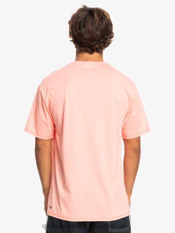 Quiksilver Men Heritage Heather Short Sleeve UPF 50 Surf T-Shirt H2N4B1130 fresh salmon heather
