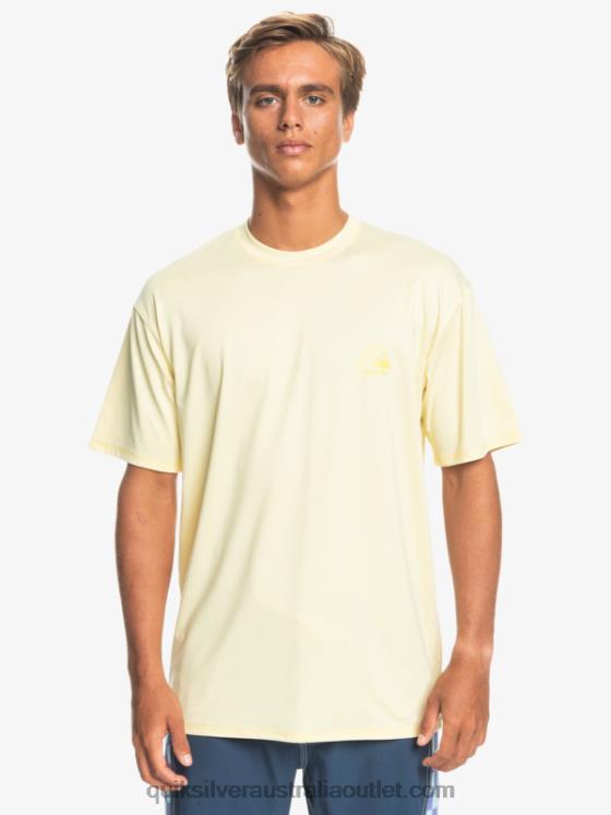 Quiksilver Men Heritage Heather Short Sleeve UPF 50 Surf T-Shirt H2N4B1131 pale banana heather