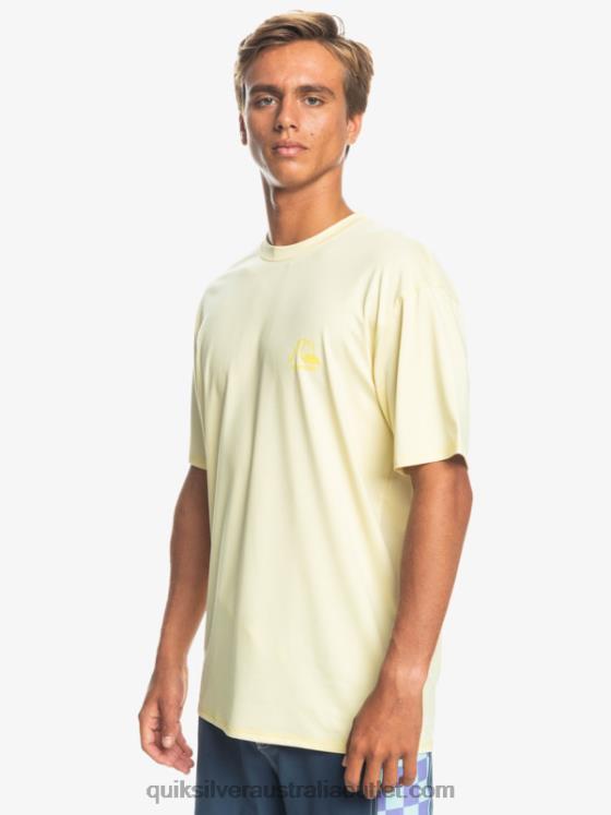 Quiksilver Men Heritage Heather Short Sleeve UPF 50 Surf T-Shirt H2N4B1131 pale banana heather