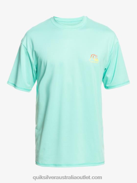 Quiksilver Men Heritage Heather Short Sleeve UPF 50 Surf T-Shirt H2N4B1133 pool green heather