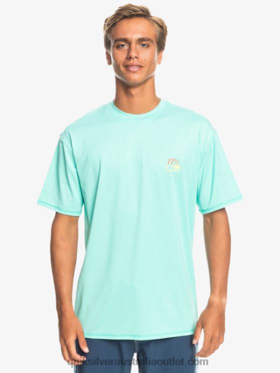 Quiksilver Men Heritage Heather Short Sleeve UPF 50 Surf T-Shirt H2N4B1133 pool green heather