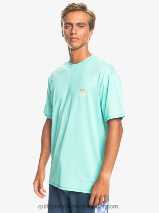Quiksilver Men Heritage Heather Short Sleeve UPF 50 Surf T-Shirt H2N4B1133 pool green heather