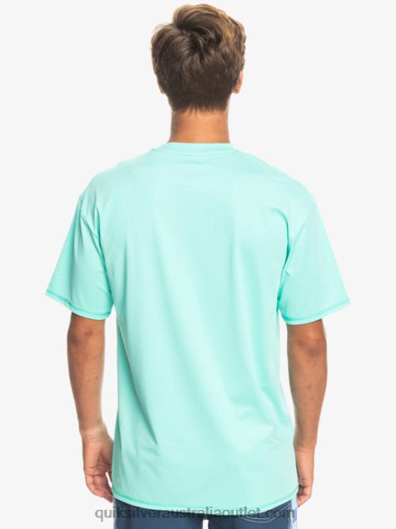 Quiksilver Men Heritage Heather Short Sleeve UPF 50 Surf T-Shirt H2N4B1133 pool green heather
