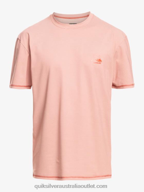 Quiksilver Men Heritage Heather Short Sleeve UPF 50 Surf T-Shirt H2N4B1135 hot sauce heather