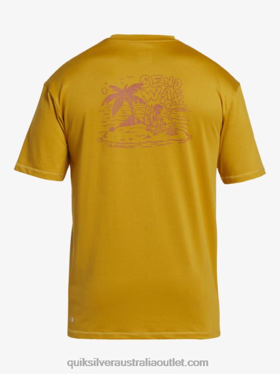 Quiksilver Men Mix Session UPF 50 Short Sleeve Surf Tee H2N4B317 wheat