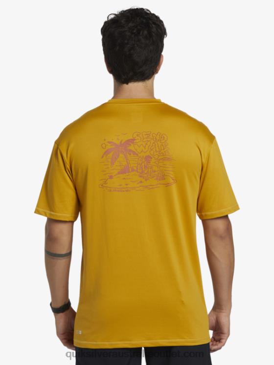 Quiksilver Men Mix Session UPF 50 Short Sleeve Surf Tee H2N4B317 wheat